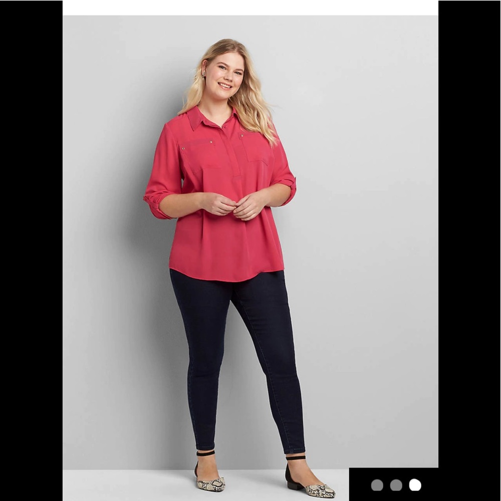 🍊💚🆕LB Convertible sleeve Blouse